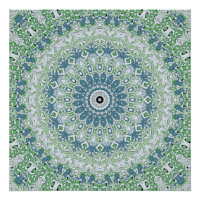 Mandala-Muster an der grünen und blauen Küste