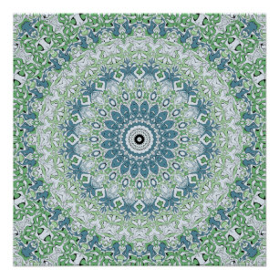 Mandala-Muster an der grünen und blauen Küste Poster