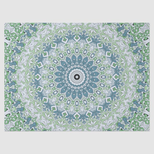 Mandala-Muster an der grünen und blauen Küste Seidenpapier (Vorderseite)