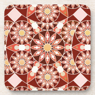 Mandala-Muster, braun, rost, braun, braun, beige Getränkeuntersetzer