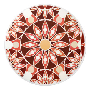 Mandala-Muster, braun, rost, braun, braun, beige Keramikknauf