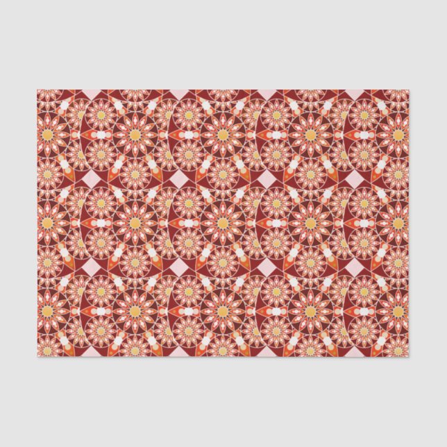 Mandala-Muster, braun, rost, braun, braun, beige Seidenpapier (Vorderseite)