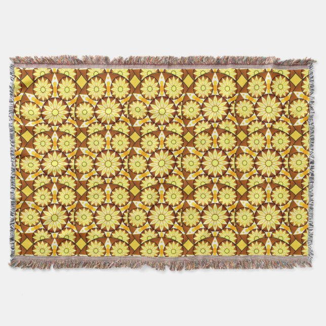 Mandala-Muster, Brauntöne und Gold Decke (Vorderseite)