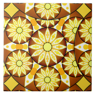 Mandala-Muster, Brauntöne und Gold Fliese