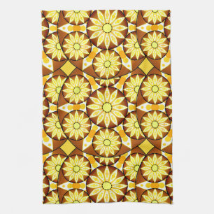 Mandala-Muster, Brauntöne und Gold Geschirrtuch