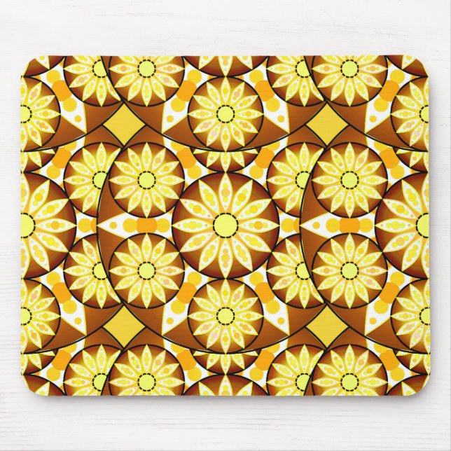 Mandala-Muster, Brauntöne und Gold Mousepad (Vorne)