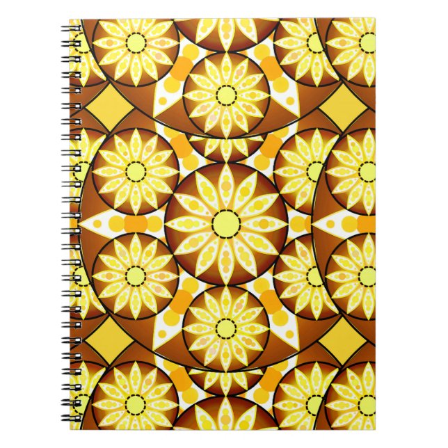 Mandala-Muster, Brauntöne und Gold Notizblock (Vorderseite)