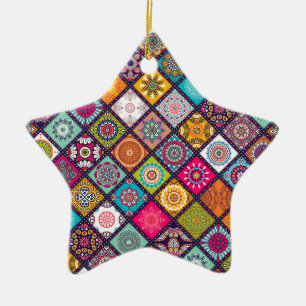 Mandala Muster bunt marokkanisch Keramik Ornament