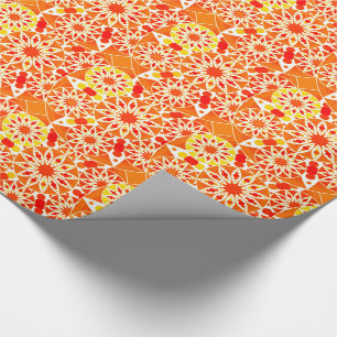 Mandala Muster, Coral Orange und Gold Geschenkpapier