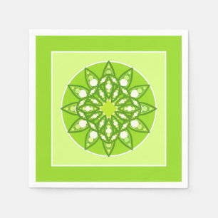 Mandala-Muster in Kalkgrün Serviette