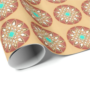 Mandala-Muster in Karamell und Schokolade Geschenkpapier