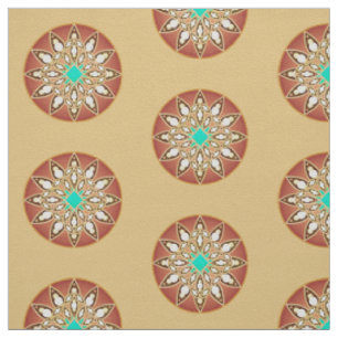Mandala-Muster in Karamell und Schokolade Stoff