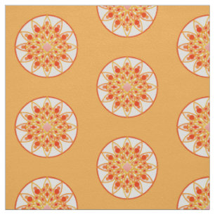 Mandala-Muster in Korallen, Orange und Gold Stoff
