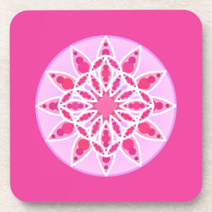 Mandala Muster in Rosa, Fuchsien und Weiß Getränkeuntersetzer