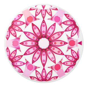 Mandala-Muster in Rosa- und Marontönen Keramikknauf