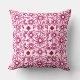 Mandala-Muster in Rosa- und Marontönen Kissen