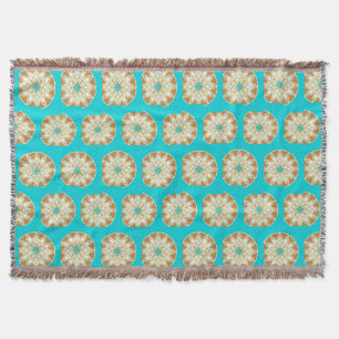 Mandala-Muster in Schokolade, Bräune und Türkis Decke