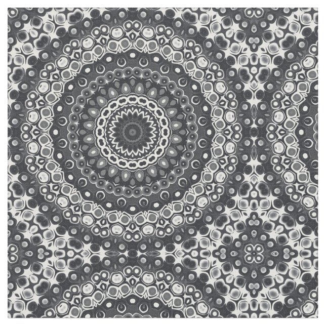 Mandala-Muster in Schwarzweiß Stoff (Nahaufnahme)