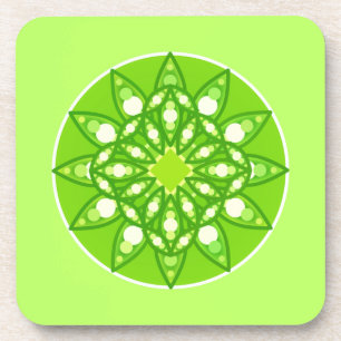 Mandala Muster in Shades of Lime Green Getränkeuntersetzer