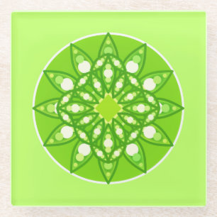 Mandala Muster in Shades of Lime Green Glasuntersetzer