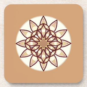 Mandala Muster in Tan und Schokolade Brown Getränkeuntersetzer