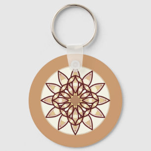 Mandala-Muster in Tan und Schokoladenbraun Schlüsselanhänger