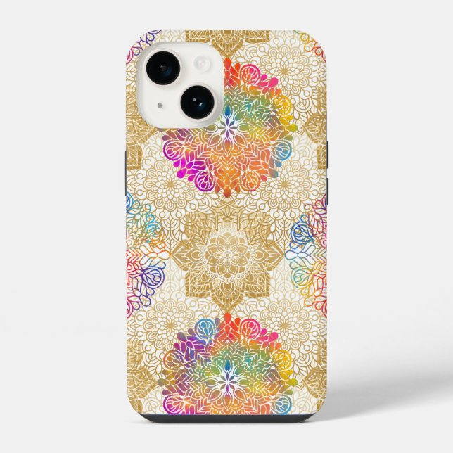 Mandala-Muster iPhone 14 Hülle (Rückseite)