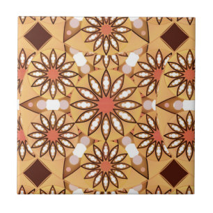 Mandala-Muster, karamellbraun, schokoladenbraun Fliese