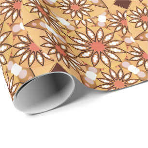 Mandala-Muster, karamellbraun, schokoladenbraun Geschenkpapier