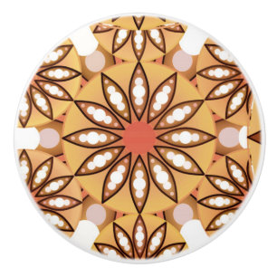 Mandala-Muster, karamellbraun, schokoladenbraun Keramikknauf