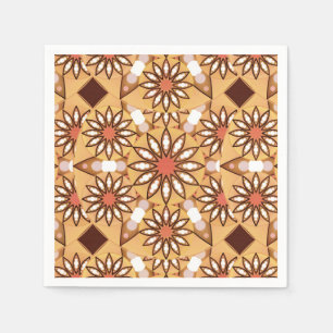 Mandala-Muster, karamellbraun, Schokoladenbraun Serviette