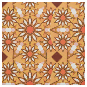 Mandala-Muster, karamellbraun, schokoladenbraun Stoff