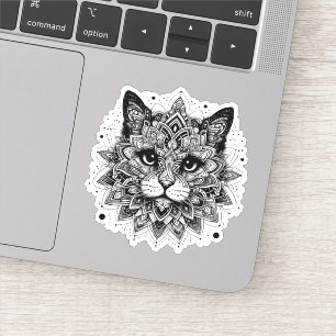 Mandala-Muster-Katze-Design Aufkleber