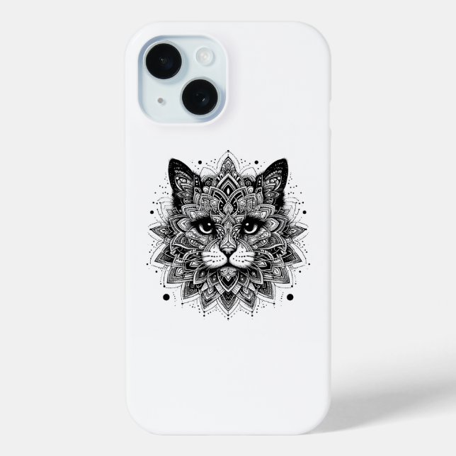 Mandala-Muster-Katze-Design Case-Mate iPhone Hülle (Rückseite)
