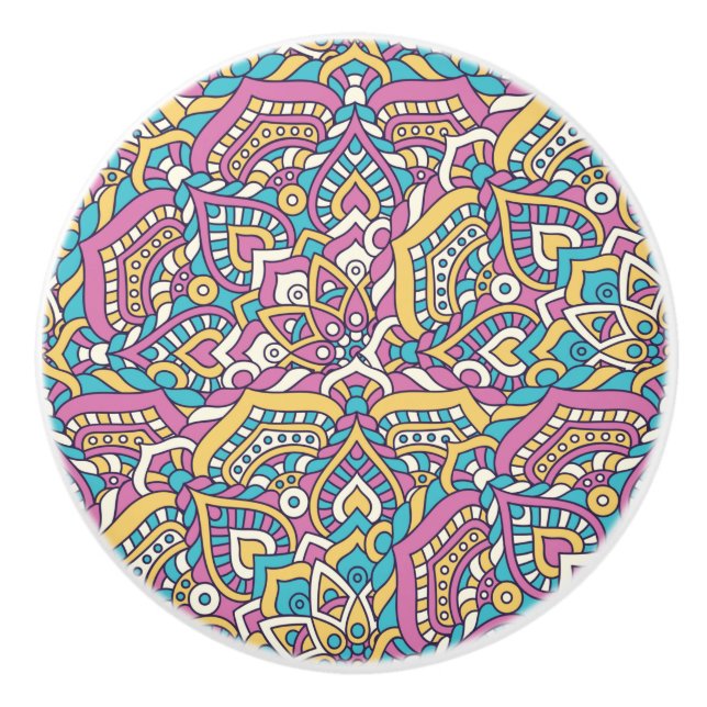 Mandala-Muster Keramikknauf (Vorderseite)