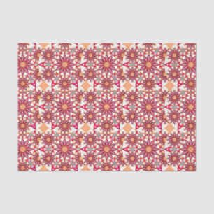 Mandala-Muster, Korallen, Pfirsich, Weiß und Grau Seidenpapier