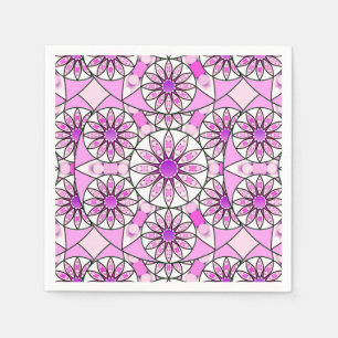 Mandala-Muster, Lavendel, rosa, heißrosa, weiß Serviette