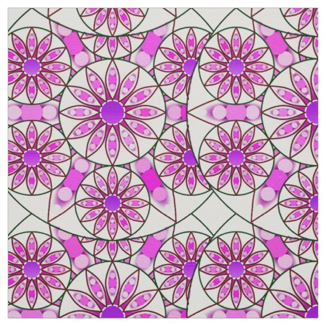 Mandala-Muster, Lavendel, rosa, heißrosa, weiß Stoff (Muster)