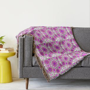 Mandala-Muster, Lavendel, Rosa, Hot Pink, Weiß Decke