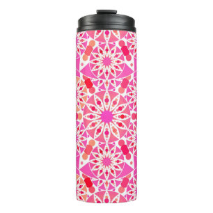 Mandala Muster, Pink- und Korallenfarben Thermosbecher