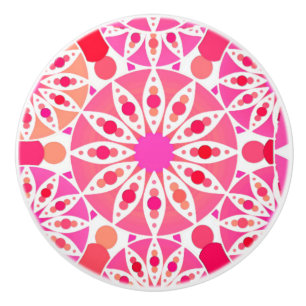 Mandala-Muster, Rosa- und Korallenfarben Keramikknauf