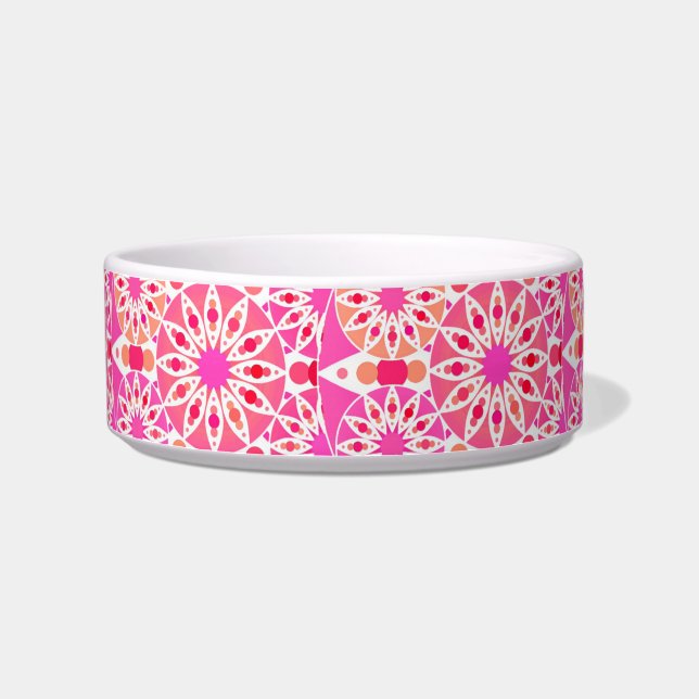 Mandala-Muster, Rosa- und Korallenfarben Napf (Links)