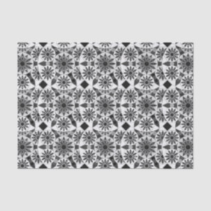 Mandala Muster , schwarz, weiß und grau / grau Seidenpapier