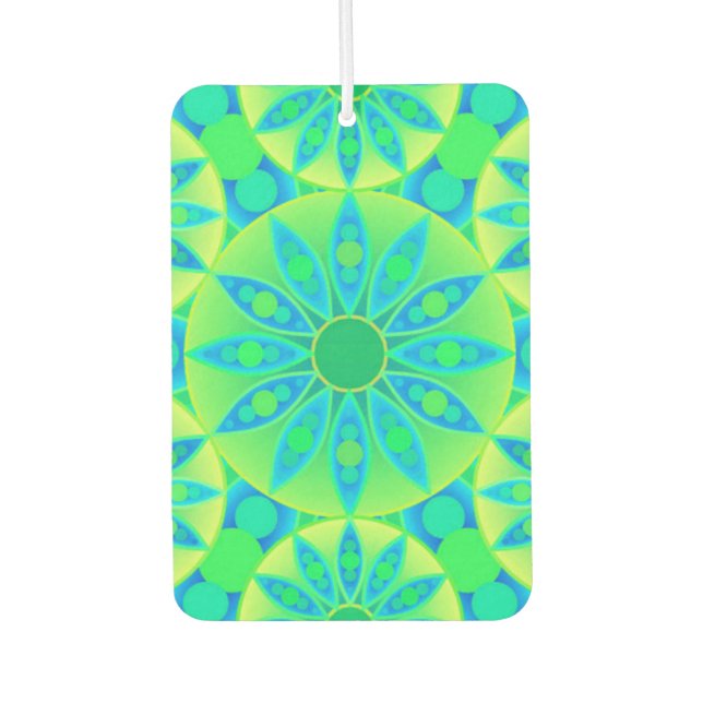 Mandala-Muster, türkis, blau, liengrün Autolufterfrischer (Vorderseite)