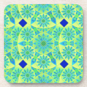 Mandala-Muster, türkis, blau, liengrün Getränkeuntersetzer