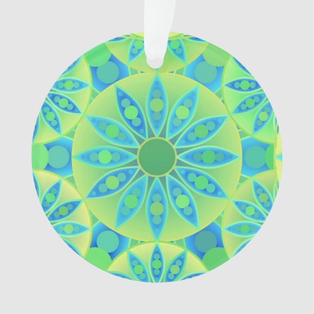 Mandala-Muster, türkis, blau, liengrün Ornament (Vorderseite)