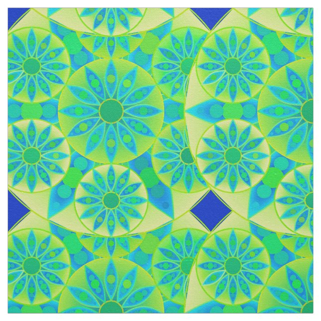 Mandala-Muster, türkis, blau, liengrün Stoff (Muster)