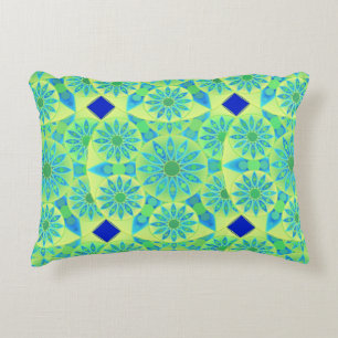 Mandala-Muster, türkis, blau, liengrün Zierkissen