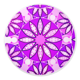 Mandala-Muster, violett, orchid und rosa Keramikknauf