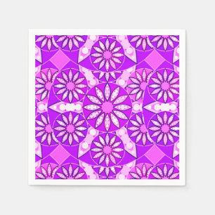 Mandala-Muster, violett, orchid und rosa Serviette